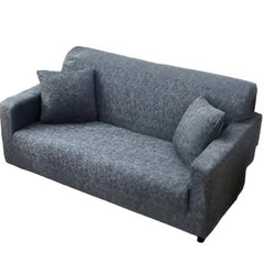 Double Seat Elastic Printed Sofa Cover Grey