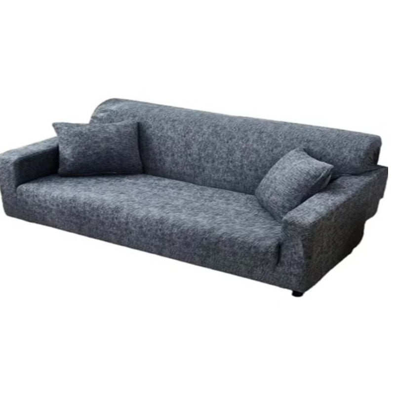 Sofa Cover Grey Three Seat Elastic Printed