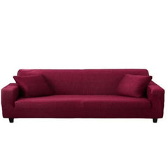 Red Three Seat Elastic Sofa Cover