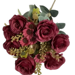 Artificial Flower Decor for Home, Parties, and Weddings - Dark Red