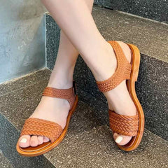 Fashion Sandals Brown Braided Strap - Sizes 40 & 41