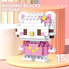 Cute Pixel Block Toy - DIY Kitty Figure for Creative Kids Ages 5+