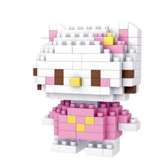 Cute Pixel Block Toy - DIY Kitty Figure for Creative Kids Ages 5+