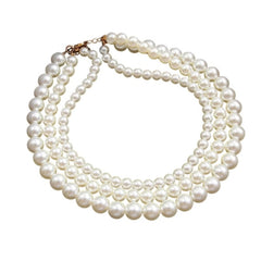 Luxury Classic Multi-Layer Pearl Necklace - White