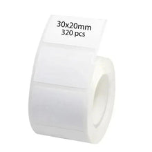 Self-adhesive label roll, 30x20mm, 320 pcs, white labels