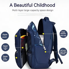 Rolling School Backpack for Kids - Blue