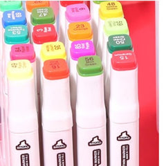 Double Headed Soft Oily Marker Set - 40 Colors with Dual Tips