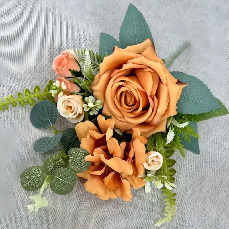 Pack Of 2 Orange Flower Decor for Home, Parties, and Weddings