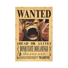 Unique Bounty Wanted Posters – Law & Kid Figures Wall Decoration