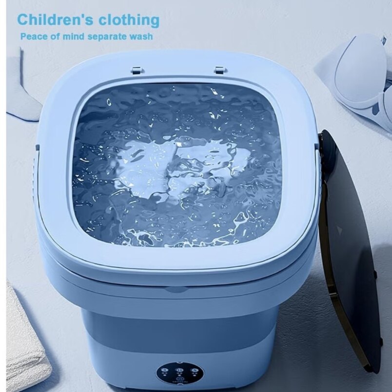 Portable Washing Machine 8L Blue Foldable