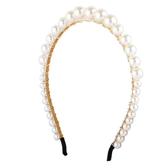 Headband Hair Accessory for Girls - White Pearls