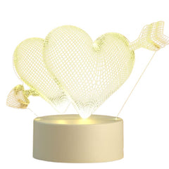 Heart and Arrow 3D LED Lamp - White