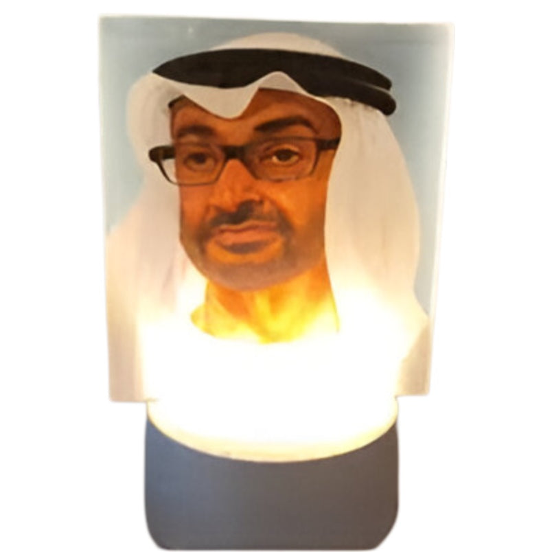 Cultural Portrait Lamp - White, Traditional Man's Portrait