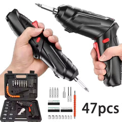 2/47pcs 3.6V Cordless Electric Screwdriver Kit – Rechargeable Folding Power Tools