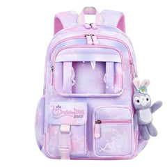 Purple School Bag for Kids with Pink Accents