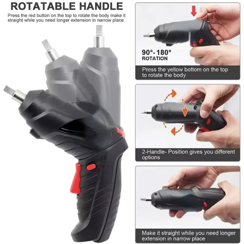 2/47pcs 3.6V Cordless Electric Screwdriver Kit – Rechargeable Folding Power Tools