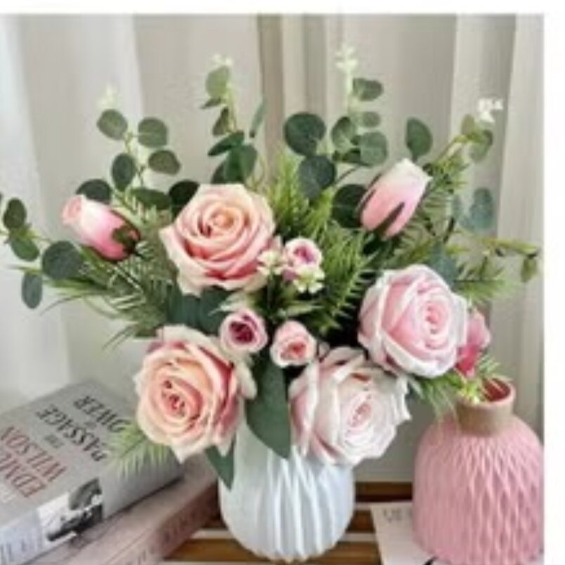 Artificial Flowers Beautiful Rose for Home Decoration - Light Pink