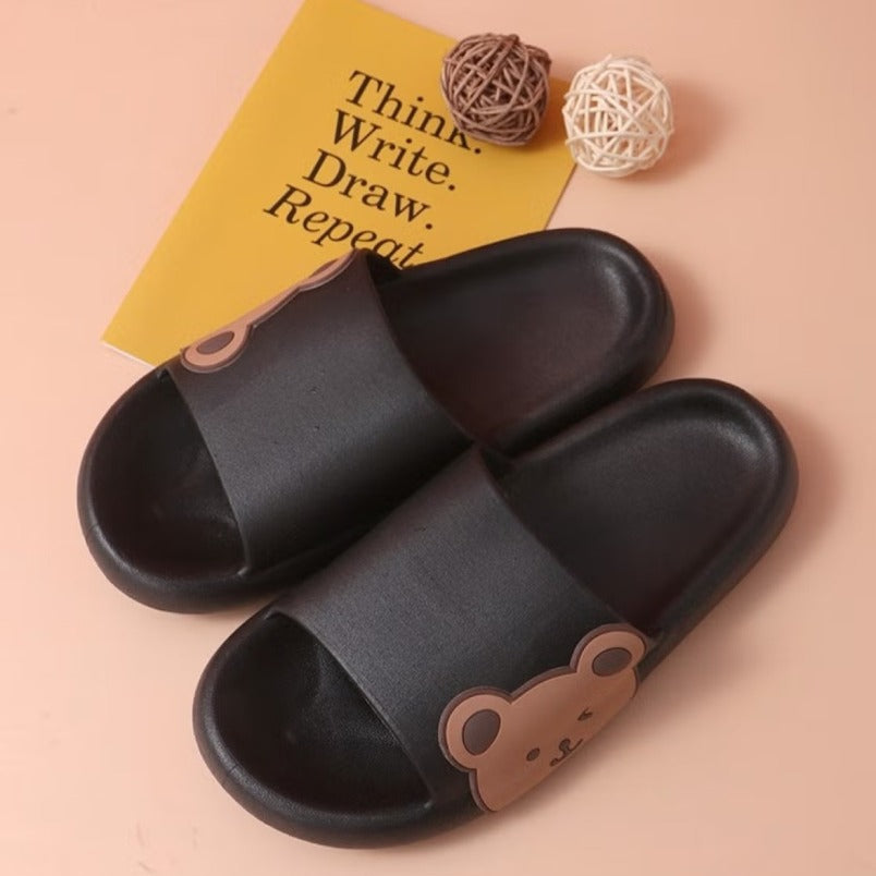 Bear Slide Sandals in Black - Sizes 40 & 41