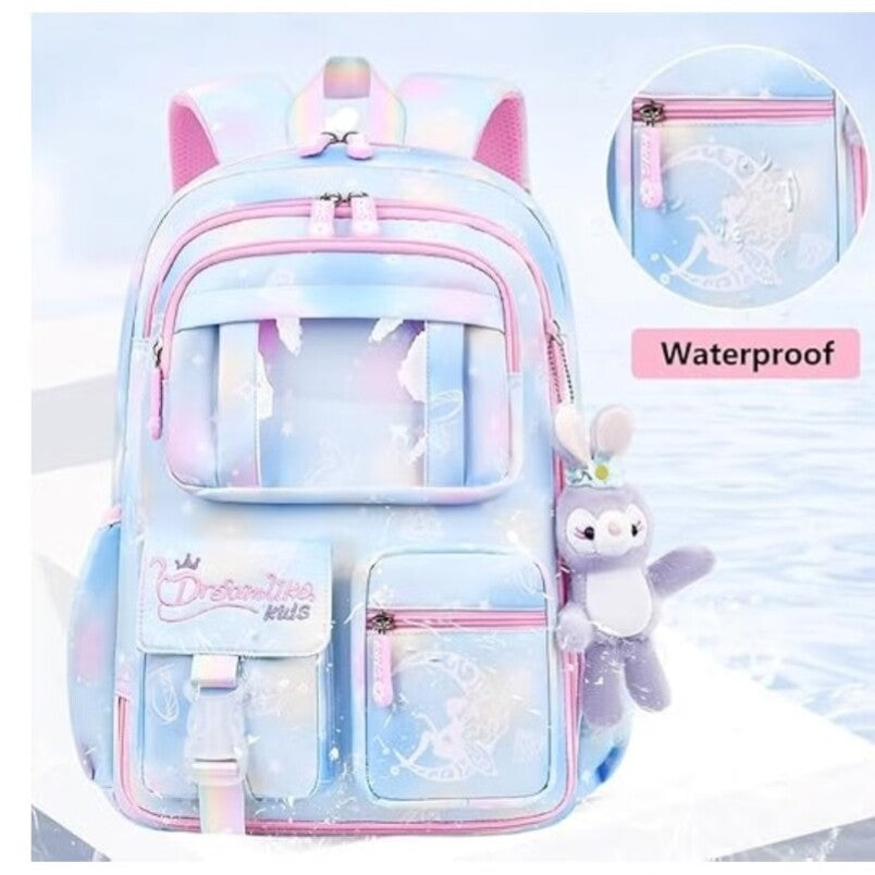 Kids School Backpack in Blue and Pink