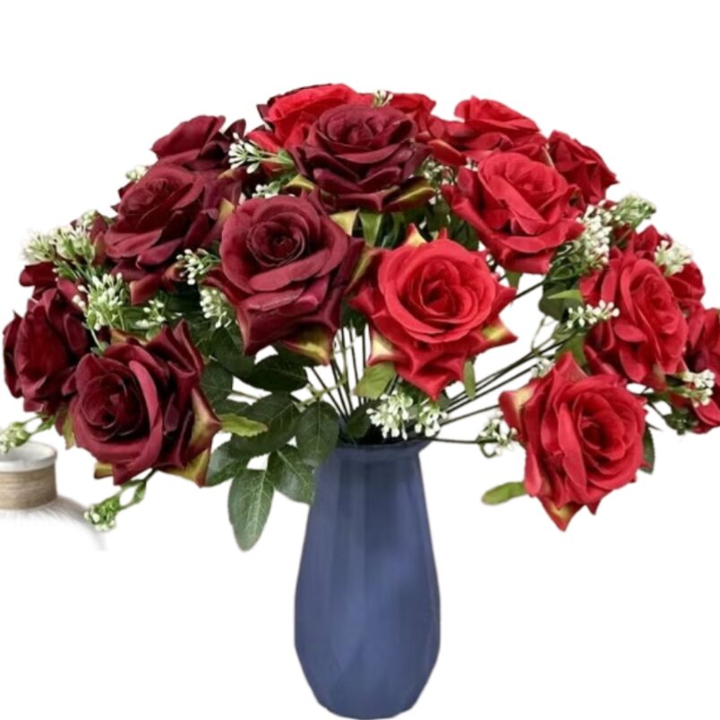 Red Decor Artificial Flower for Home, Parties, and Weddings