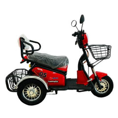 Trike Electric Scooter with Basket E Bike Red – 1000W Motor, 48V 13Ah Battery