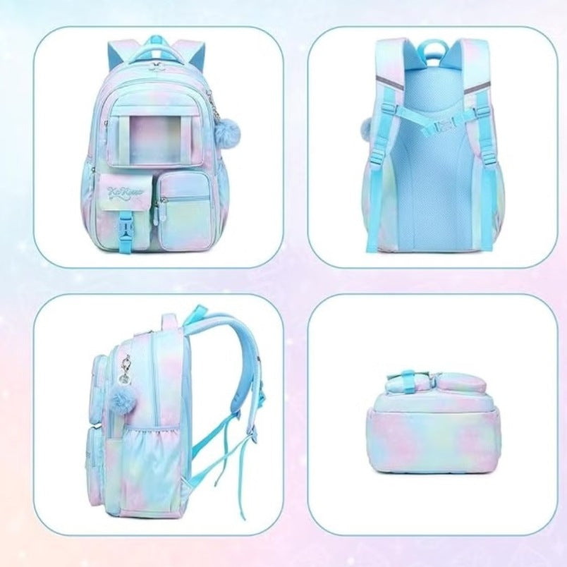 Kids School Backpack in Blue and Pink