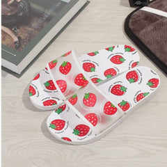 Strawberry Print Fashion Slide Sandals (Size 36-37) - Comfortable and Durable