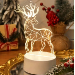 3D LED Deer Lamp - White