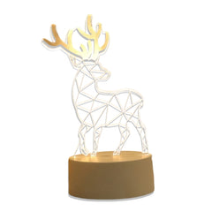 3D LED Deer Lamp - White