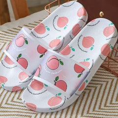 Peach Print Fashion Slide Sandals (Sizes 36-37)