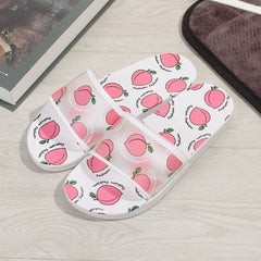 Peach Print Fashion Slide Sandals (Sizes 36-37)