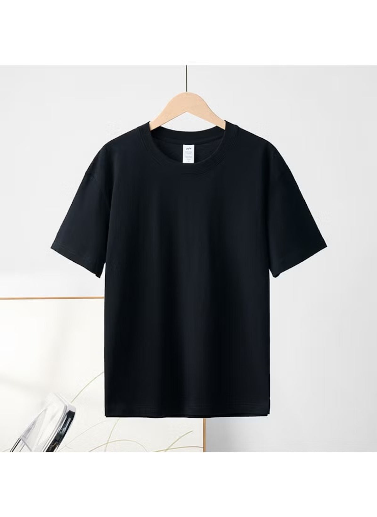 Huitich plain white t shirt for men XL displayed on hanger in minimalist setting