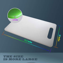 Huitich plastic chopping board with handle measuring 15.5 by 10 inches and 0.32 inches thick