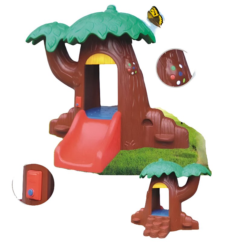 Plastic Tree Playhouse And Slide For Kids - Mumzar.com