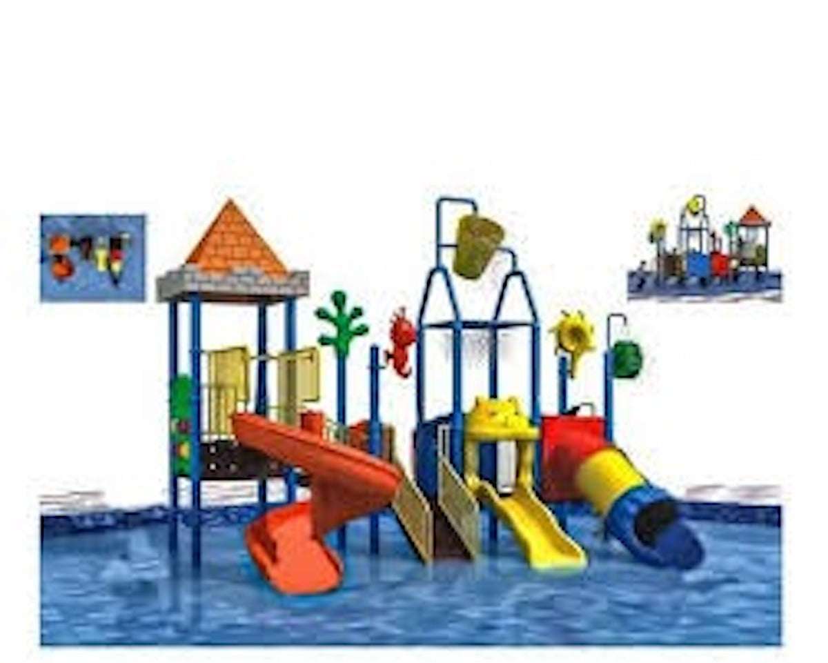 Huitich playground with multi slides and splash bucket for fun outdoor play and adventure.