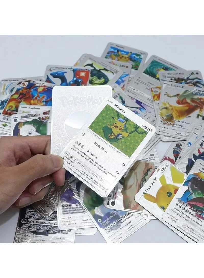 Limited edition Pokemon silver cards collection featuring shiny Pikachu and various Pokemon cards