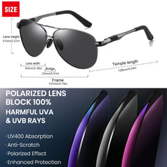 LEDINGBEST polarized sunglasses for men and women with UV400 absorption and anti-scratch lenses