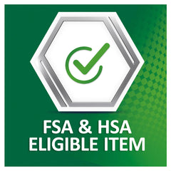 Polident 3 minute denture cleanser tablets. FSA and HSA eligible green badge with check mark