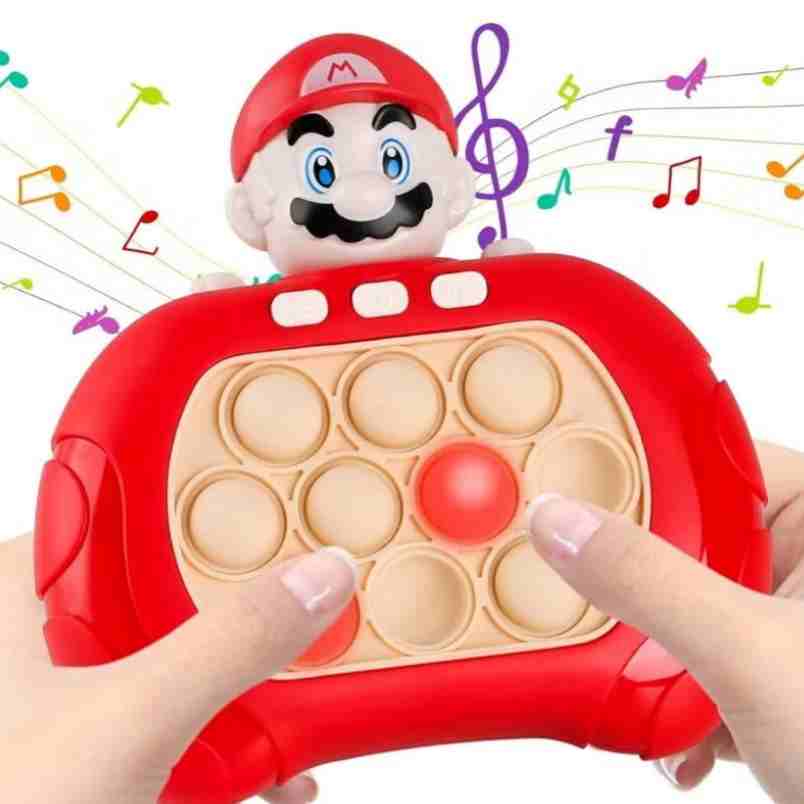 Huitich sensory fidget toy pop push light up controller with buttons and Mario-inspired design