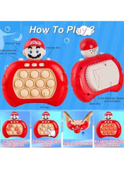 Huitich red sensory fidget toy pop push light up controller with Mario figure and multiple light-up buttons