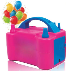 Huitich electric portable balloon pump in pink and blue with handle portable balloon inflator for parties