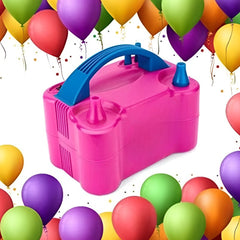 Huitich electric portable balloon pump in pink with blue handle portable balloon inflator for parties