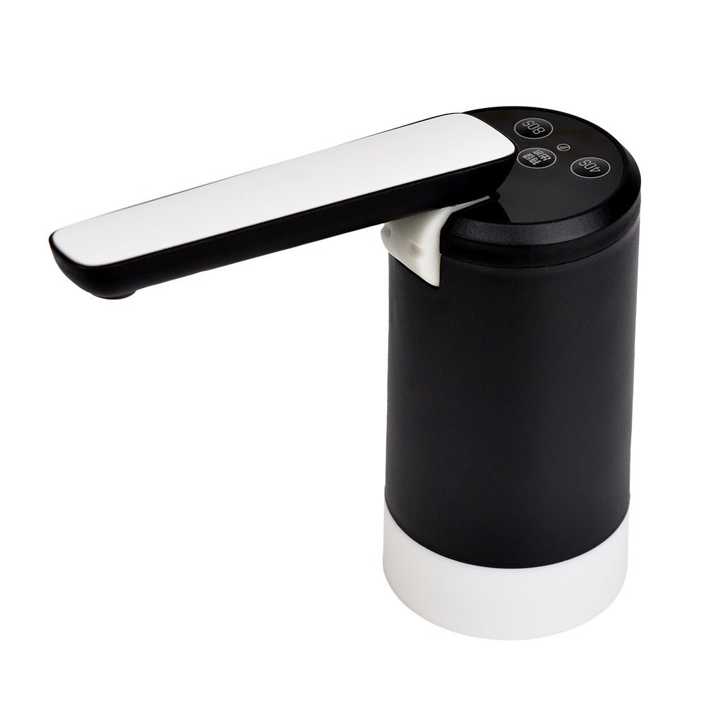 Huitich portable electric water dispenser pump in black and white with push-button control