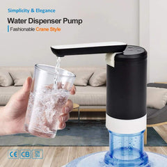 Huitich portable electric water dispenser pumping water into a clear glass with a fashionable crane style design