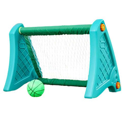 Huitich portable football goal for kids in green plastic with attached net and green ball