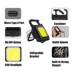 Portable Mini Pocket Light with Folding Bracket and Bottle Opener - Mumzar.com