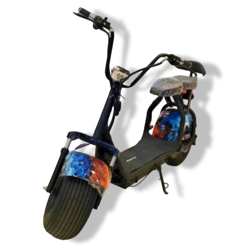 Winner sky powerful electric scooter with fat tires black frame and colorful body panels with seat