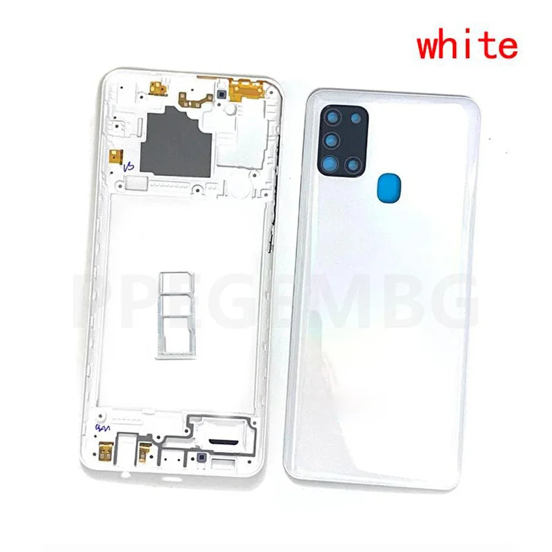 Mumzar Samsung Galaxy A21s back cover replacement white glossy rear housing with camera and fingerprint cutouts