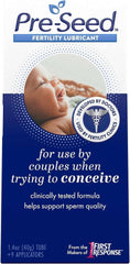 PreSeed fertility friendly lubricant box with baby image and label for couples trying to conceive