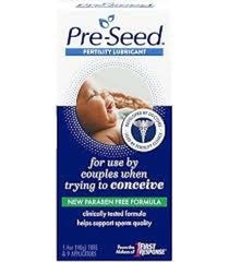 PRE SEED fertility friendly lubricant box with baby photo and label for couples trying to conceive